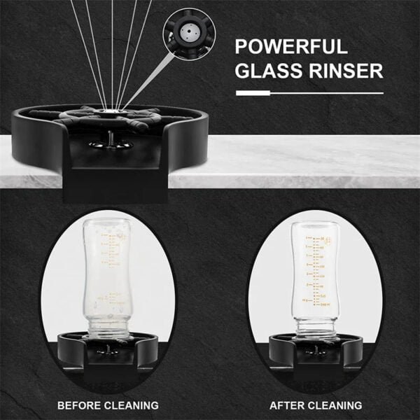 Lave-verre et bouteille