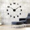 Horloge Murale Autocollant 3D en Noir