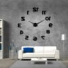 Horloge Murale Autocollant 3D en Noir