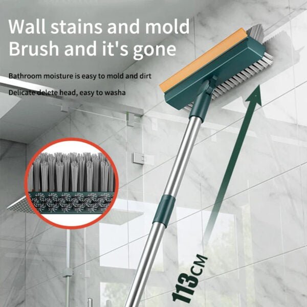 Brosse à récurer les sols 3 en 1 avec raclette