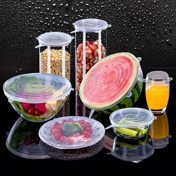 Couvercles alimentaires réutilisables en silicone