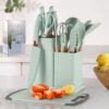 Ustensiles de cuisine antiadhésifs en silicone, 19 pièces