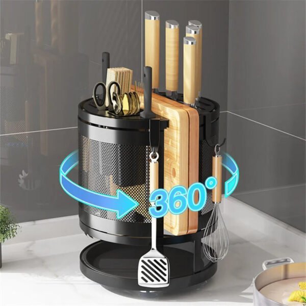Porte ustensiles Support à couteaux rotatif multifonctionnel