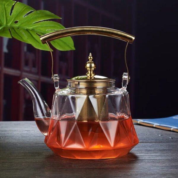 Théière en verre résistant à la chaleur 1L