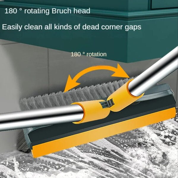 Brosse à récurer les sols 3 en 1 avec raclette
