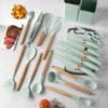 Ustensiles de cuisine antiadhésifs en silicone, 19 pièces