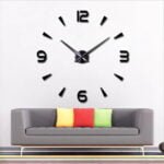 Horloge Murale Autocollant 3D en Noir