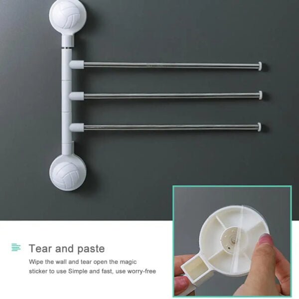 Porte-serviettes rotatif sans poinçon