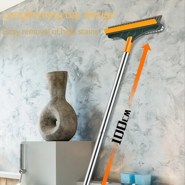 Brosse à récurer les sols 3 en 1 avec raclette