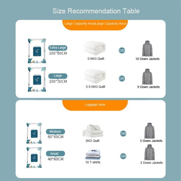 Sacs de Rangement Sous Vide