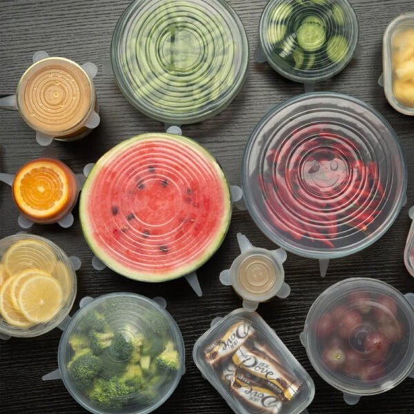 Couvercles alimentaires réutilisables en silicone