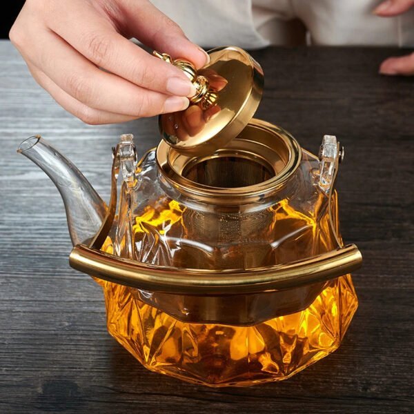 Théière en verre résistant à la chaleur 1L