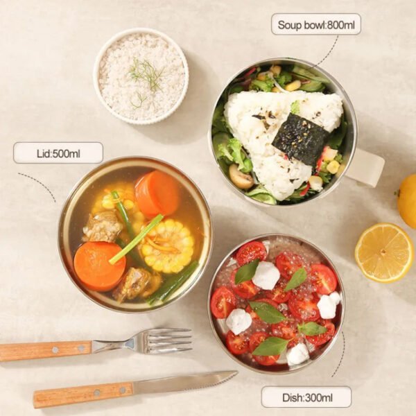 Boîte à lunch en inox 900ml avec Poignée