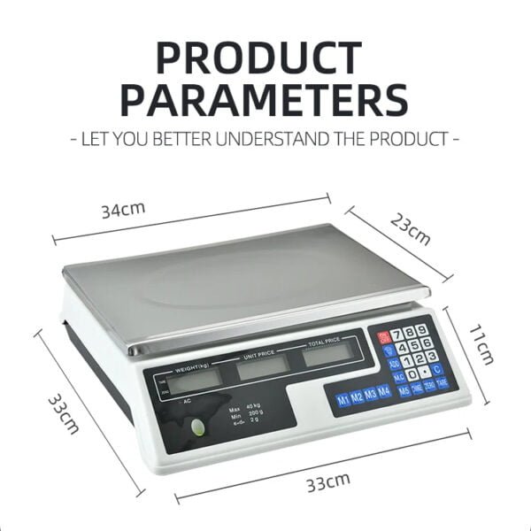 Balance pèse numérique 40kg à affichage LCD